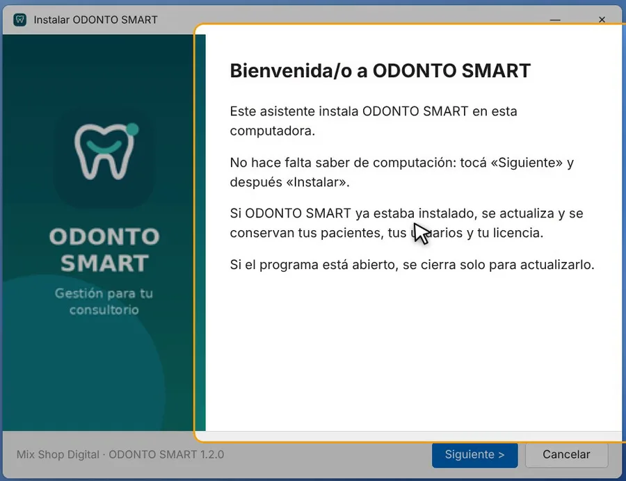 Bienvenida del instalador