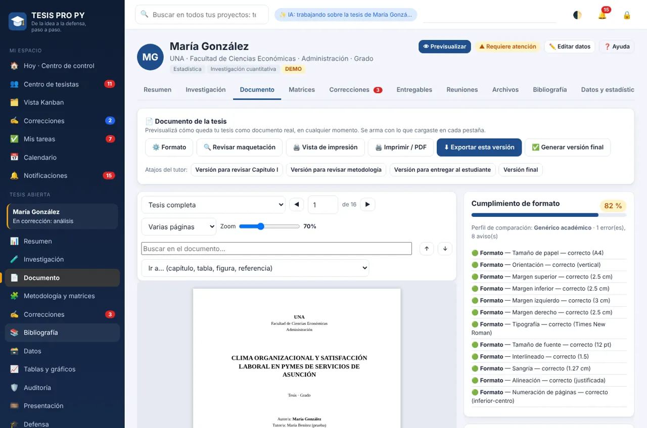 Tablas y gráficos para la tesis